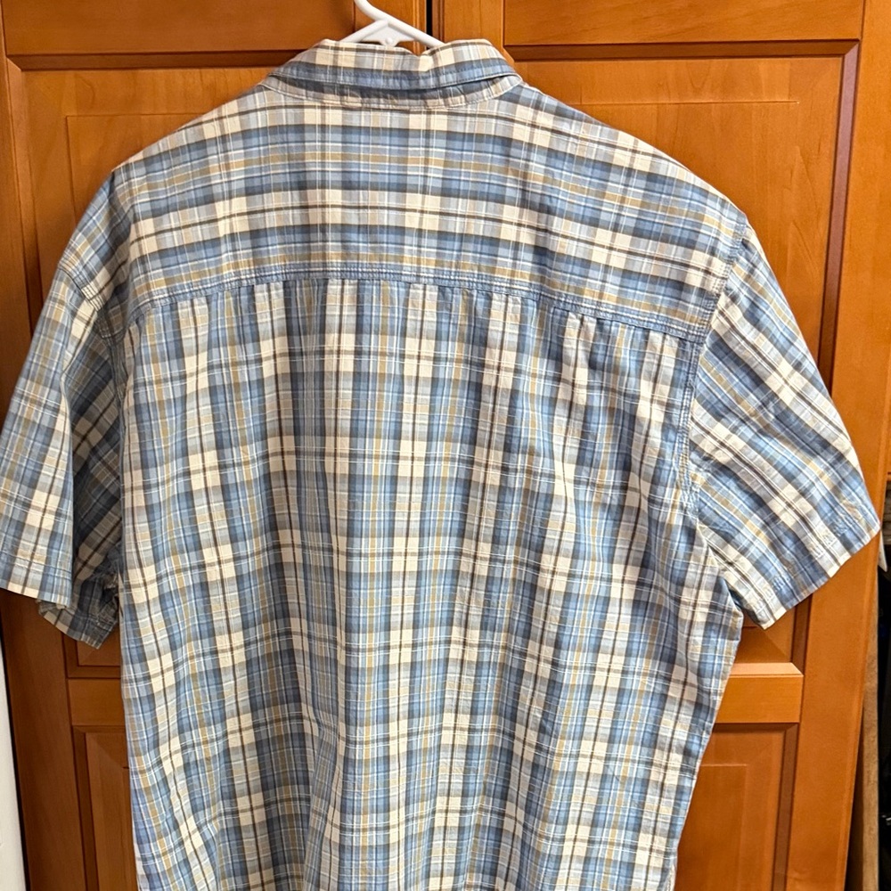 GH Bass Rock River Textured Plaid Shirt Mens 3XL Blue Short Sleeve Button Up NWT - Picture 5 of 8
